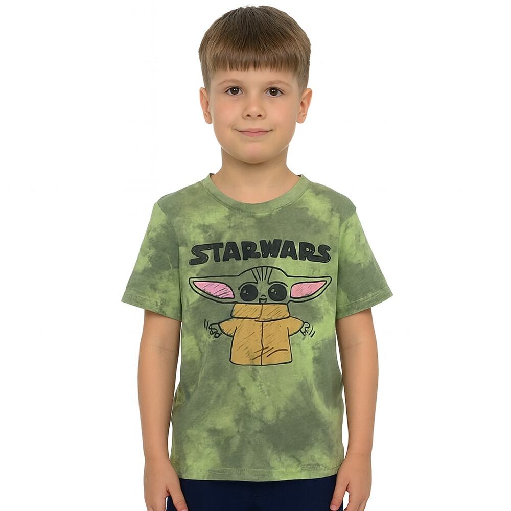 Star Wars The Mandalorian Boys’ Green Tie-Dye “The Child” T-Shirt –Size 5 – NWOT